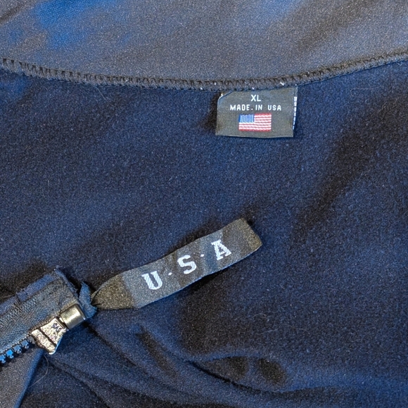 Air Force Men's Fleece Track Jacket Full Zip Dark Blue Made In USA Sz XL - Picture 5 of 7